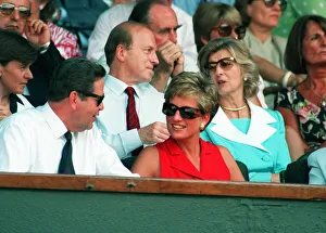 PRINCESS DIANA WATCHING THE MENS SINGLES FINAL AT WIMBLEDON - JULY 1994