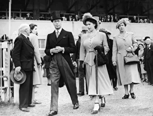 00375 Prints: Princess Elizabeth pictuerd with her father King George VI leaving the Royal Box for