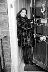 Princess Elizabeth of Yugoslavia. At door of home in Kings Road Chelsea