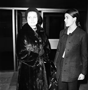 Princess Grace of Monaco and her daughter Princess Caroline arrived at Heathrow Airport