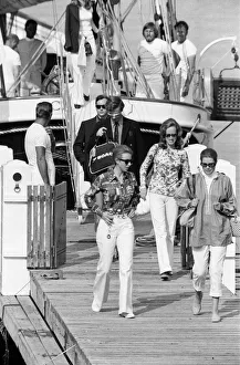 Princess Grace of Monaco hosts Princess Anne for lunch aboard her family schooner Cecelia