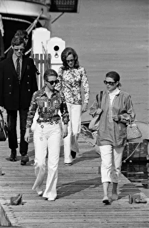 01491 Prints: Princess Grace of Monaco hosts Princess Anne for lunch aboard her family schooner Cecelia