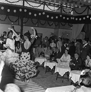 Princess Grace of Monaco and her husband Prince Rainier attend a Flamenco Fiesta