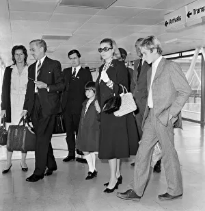 Princess Grace of Monaco leaves Heathrow Airport with Crown Prince Albert