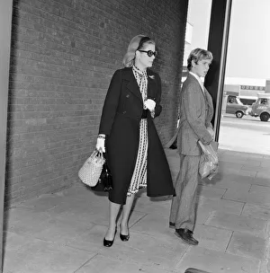 01493 Prints: Princess Grace of Monaco leaves Heathrow Airport with Crown Prince Albert