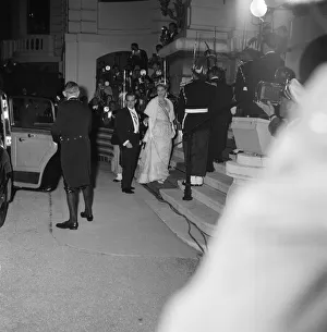 Princess Grace and Prince Rainier III arrive for a special ballet performance