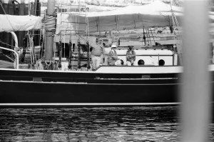 01491 Prints: Princess Grace and Prince Rainier of Monaco host Princess Anne for lunch aboard their