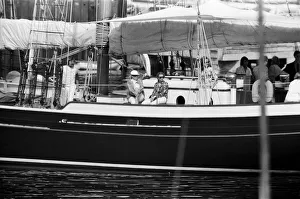 01491 Prints: Princess Grace and Prince Rainier of Monaco host Princess Anne for lunch aboard their