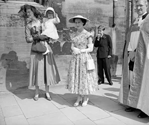 Princess Margaret attending wedding June 1953 standing with the Dean of