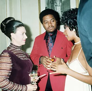Princess Margaret Charity pop concert 1971 Princess Margaret speaking to members of