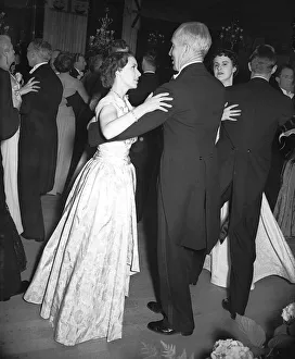 Princess Margaret dancing at a ball June 1954 in aid of King George