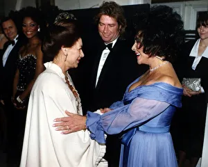 Greeting Prints: Princess Margaret With Elizabeth Taylor and her seventh husband contruction worker