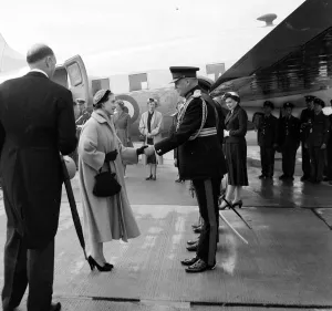 Princess Margaret at Heathrow airport following her return flight from West Germany