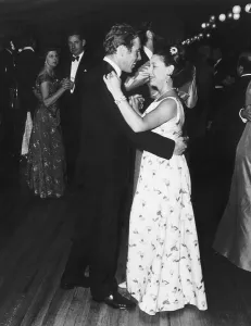 Black Tie Prints: Princess Margaret and Husband Lord Snowdon attend the first ball to be held in the tower