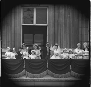 Princess Margaret and Lord Snowdon on Balcony May 1960 at Buckingham Palace