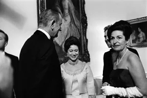 Princess Margaret and Lord Snowdon November 1965 with President Lyndon B Johnson