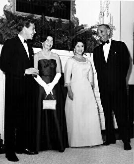 Princess Margaret and Lord Snowdon pictured with President Lyndon Johnson (far right
