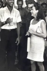 PRINCESS MARGARET AND LORD SNOWDON RELAX IN THE CARIBBEAN WITH GARY SOBERS MARCH 1968