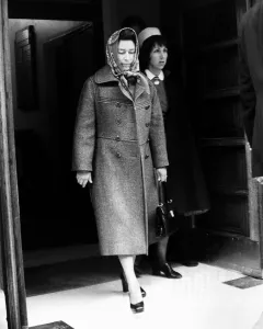Head Scarf Prints: Princess Margaret - May 1978 leaves the King Edward VII Hospital, in London