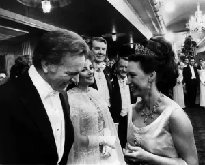 Princess Margaret meets Richard Burton and wife Elizabeth Taylor