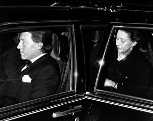 Bdw Scan Prints: Princess Margaret and Roddy Llewellyn - December 1988 pictured leaving a party in