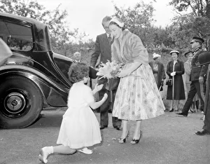 00192 Prints: Princess Margaret seen being presented with a bouquet at the start of her visit to