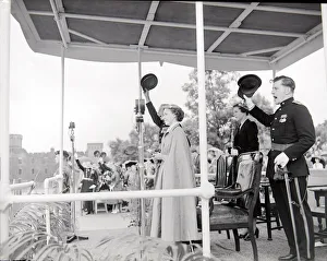 Princess Margaret seen here reviewing the soldiers of the Suffolk Regiment July