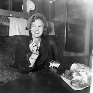 Carriage Prints: Princess Margrethe of Denmark arrives in London to study at Cambridge. 2nd October 1960
