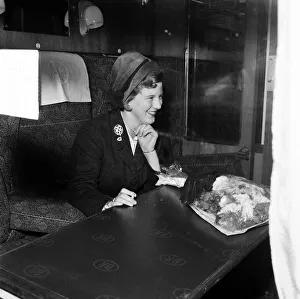 01242 Prints: Princess Margrethe of Denmark arrives in London to study at Cambridge. 2nd October 1960