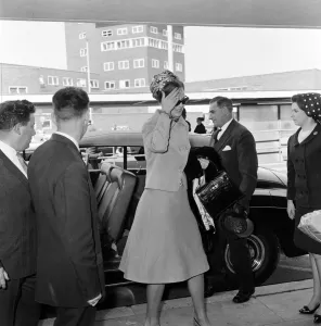 Princess Margrethe of Denmark leaving London Airport for Copenhagen. 29th April 1966