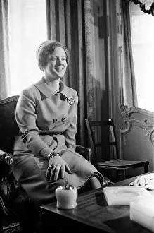 Princess Margrethe of Denmark pictured at her Press Conference in London