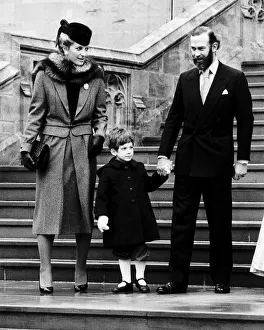 Princess Michael Of Kent with Husband and son at Windsor December 1982