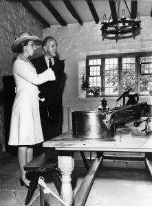 The Princess Royal seen here with Major P J Orde during a tour of Washington Old Hall