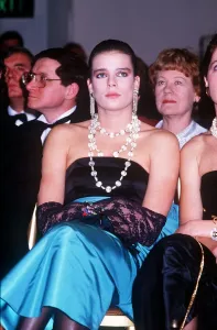 Monaco Prints: Princess Stephanie of Monaco at the launch of her first swimwear collection at Harrods