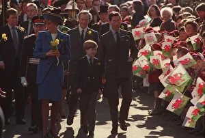 01386 Prints: PRINCESS OF WALES WITH PRINCE WILLIAM MEETING CROWDS - MARCH 1991