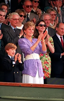 THE PRINCESS OF WALES AND PRINCE WILLIAM AT WIMBLEDON 1991-91 / 6144