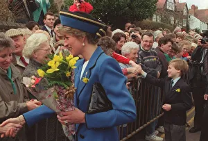 01386 Prints: PRINCESS OF WALES, SHAKING HANDS WITH CROWDS ACCOMPANIED BY PRINCE