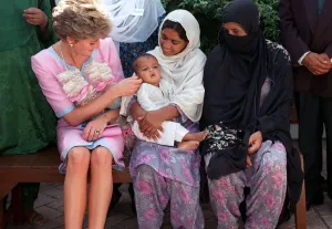 Princess of Wales on her solo visit to Pakistan, September 1991