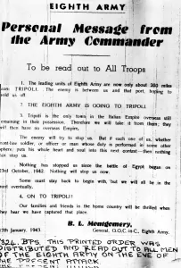 Information Prints: Printed order from General Montgomery distributed to Allied forces prior to the attack