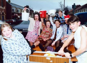Buckets Prints: Prior Pursglove students hit the charity road for Children in Need. 20th November 1992
