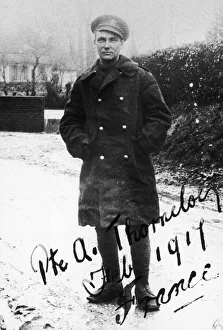 00433 Prints: Private Albert Thorneloe of the MAchine Gun Regiment poses for the camera in France 1917