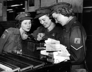 Photographs Prints: Private Hilda Barnard, 19. Lance Corporal H Maull, 21, and Lance Corporal Mary Jones, 21