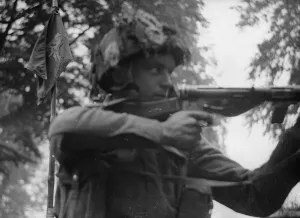 Private Morris of Acton, London, part of the British Airborne troops in Holland