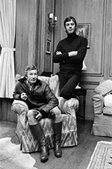 Trainer Prints: Professional jockey Lester Piggott with horse trainer Henry Cecil at Warren Place
