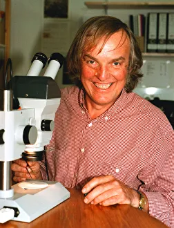 Professor Colin Pillinger with a sample of the Meteorite from Mars The first potentially