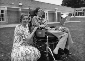 University Prints: Professor Stephen Hawking of Cambridge University with Aileen Webber