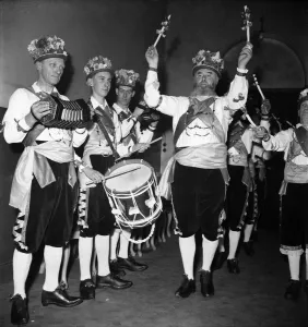 Drum Prints: A programme of folk dancing held at the Royal Albert Hall where over 400 dancers