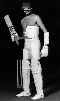 Protective Cricket equipment being modelled by Colin Sargeant at Lords
