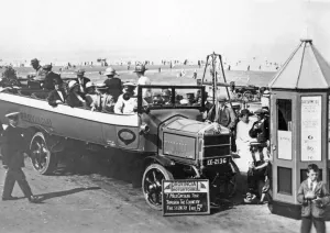 Twenties Prints: This Provincial charabanc was photographed at Cleethorpes in the 1920s, close to the pier