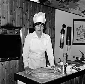 Prudence Leith (also known as Prue Leith) pictured in the kitchen